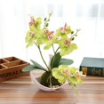 thumbnail image 2 of Artificial Butterfly Orchid Bonsai Fake Flower with Pot Home Room Table Decor Purple, 2 of 7
