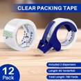 thumbnail image 2 of Clear Packing Tape, 12 Rolls Heavy Duty Packaging Tape with Dispensers for Packing Shipping Moving and Sealing, Thicker Packing Tape-2" x 65 Yards Per Roll, 780 Total Yards, 2 of 3