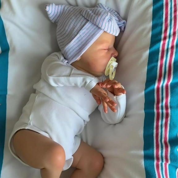 RSG Reborn Baby Dolls Larry - 20 Inch Soft Cloth Body -Adorable Sleeping Real Life Lifelike Baby Dolls with Toy Accessories Gift Set for Kids Age 3 