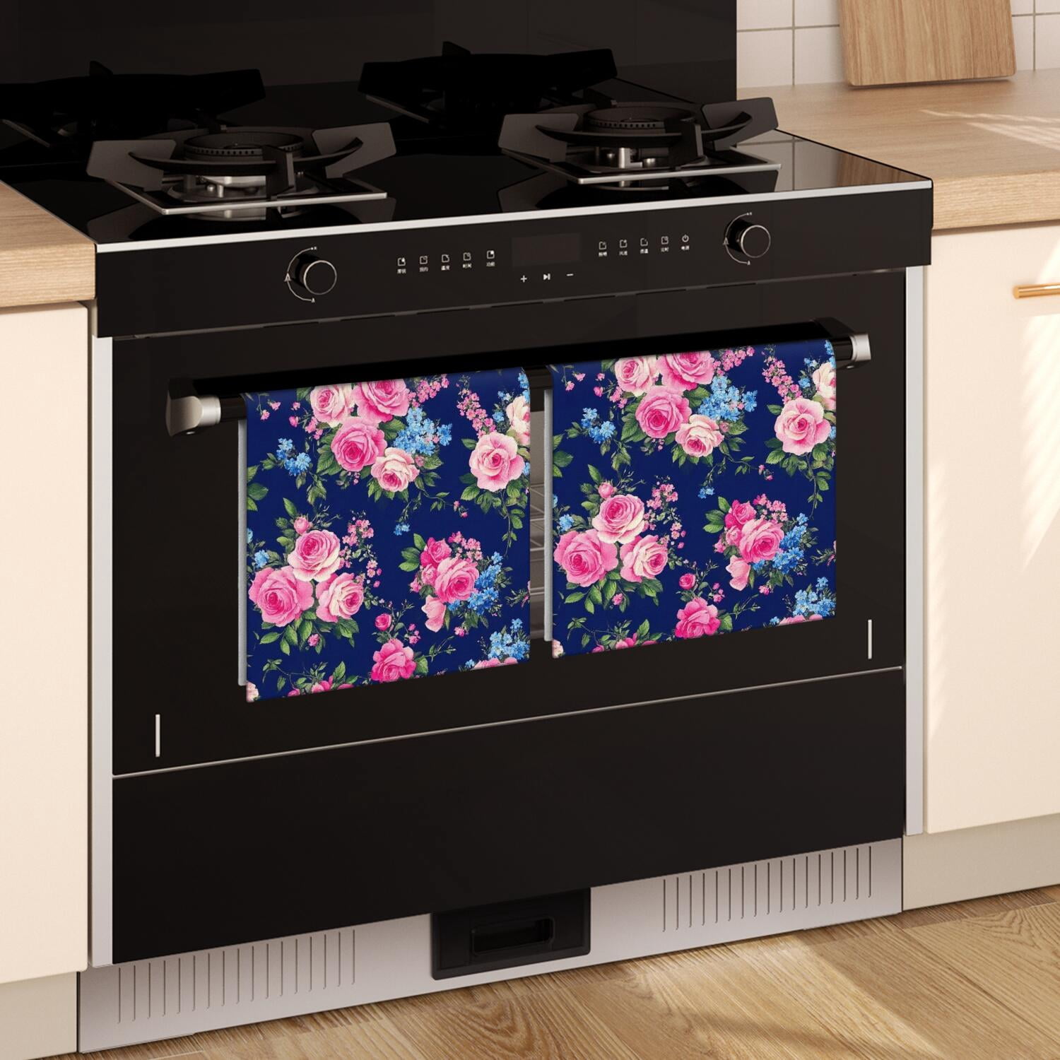 6 Pcs Funny Kitchen Towels,Pioneer Flower Microfiber Dish Towels,Kitchen Tea Towels,Kitchen Towel Set (18" X 26")
