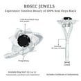 thumbnail image 6 of Rosec Jewels 3/4 CT Black Onyx Engagement Ring with Diamond, Black Onyx Bypass Ring, Black Onyx Flower Engagement Ring, 10K Yellow Gold, US 7.50, 6 of 7