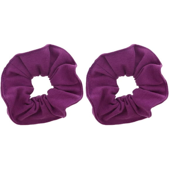 Motique Accessories Large Solid Hair Scrunchie - Set of 2 - Purple