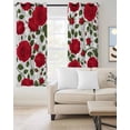 thumbnail image 2 of Valentine's Day Flowers Blackout Curtains for Bedroom Living Room, Red Roses Floral Green Leaves Botanical 63 In Long Thermal Insulated Room Darkening Drapes Grommet Window Treatments, 42 x 63 In, 2 of 9