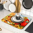 thumbnail image 4 of Bohemian Mandala Dish Drying Mat for Kitchen Counter Boho Ethnic Drying Mat 18 x 24 inch with High Absorbent Reversible Microfiber Dish Drying Pad Dish Rack Pad Drainer Mat for Coffee Bar, 4 of 5