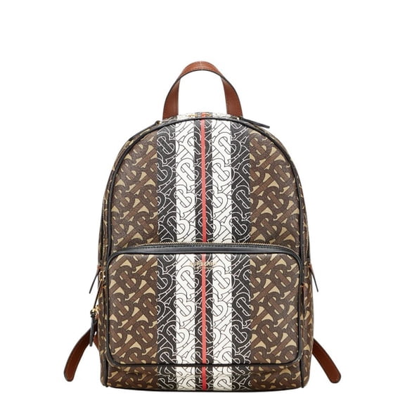 Pre-Owned Burberry TB Monogram Backpack in Brown PVC and Leather for Women
