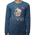 thumbnail image 2 of Hot Cocoa and Christmas Movies Long Sleeve Shirt Unisex Large Indigo Blue, 2 of 5
