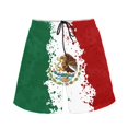 thumbnail image 3 of Binienty Men's Board Shorts Swim Trunks With Distressed Mexican Flag Pattern - Lightweight for Beach Vacations and Summer Surfing, 3 of 10