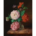 thumbnail image 2 of Josef Lauer 15x18 Black Ornate Wood Framed Double Matted Museum Art Print Titled - Flower Piece (1845), 2 of 5