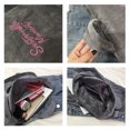 thumbnail image 3 of Bolso de pana para mujer, nuevo bolso de mano de estilo universitario Retro con letras bordadas literarias, bolso de mano diagonal de un hombro, bolso grande (gris) JAMW Sencillez, 3 of 5
