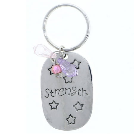 - Strength Liberty Freedom Joy Unity Star Split-Ring-Keychain Silver-Tone/Pink