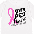 thumbnail image 4 of Inktastic Never Stop Fighting Breast Cancer Awareness Boys or Girls Long Sleeve Toddler T-Shirt, 4 of 5