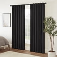 thumbnail image 3 of Eclipse Fresno Blackout Curtain Panel, Back Tab Window Curtain, Thermaweave, (1 Panel), 52 In Wide x 95 In Long, Black, 3 of 6
