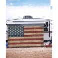 thumbnail image 5 of 4th of July RV Awning Sun Shade Screen 9'X15.3' USA Flag Mesh Sunscreen Vintage Stars Stripes Awning Shade Screen with Zipper UV Blocker Completed Kits Outdoor Canopy for RV Motorhome Camper Trailer, 5 of 7