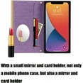 thumbnail image 3 of Wallet Case Apply to iPhone 13 Pro Max,Luxury Fashion Flip Purse Leather Bag with Card Slots Crossbody Chain Shoulder Strap with Mirror Bracket Shockproof Protector (iPhone 13 Pro Max, Purple), 3 of 14