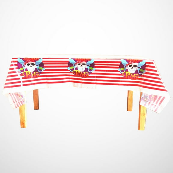 LOLIPPYY Plastic Red Pirate Tablecloth Disposable Party Table Covers with Design