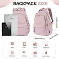 thumbnail image 3 of Cute Aesthetic Backpacks for College with USB Charge, Simple School Backpack for Teen High School Students, Medium Waterproof School Bag for Women Men with Pockets Casual Daypack Bookbag Pink, 3 of 10