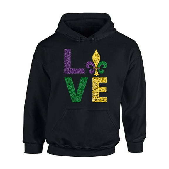 Mardi Gras Hoodie Love Fat Tuesday Sweater for Men Women Carnival 2021 Festive Novelty Sweatshirt