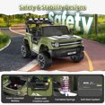 thumbnail image 5 of Funcid 24 Volt Ride on Toys, 2WD/4WD Switchable 800W 2-Seater Ride on Truck, 7AH Battery Powered Ride on Cars with Remote Control, Electric Car for Kids w/ Bluetooth, Music, Spring Suspension, Green, 5 of 10