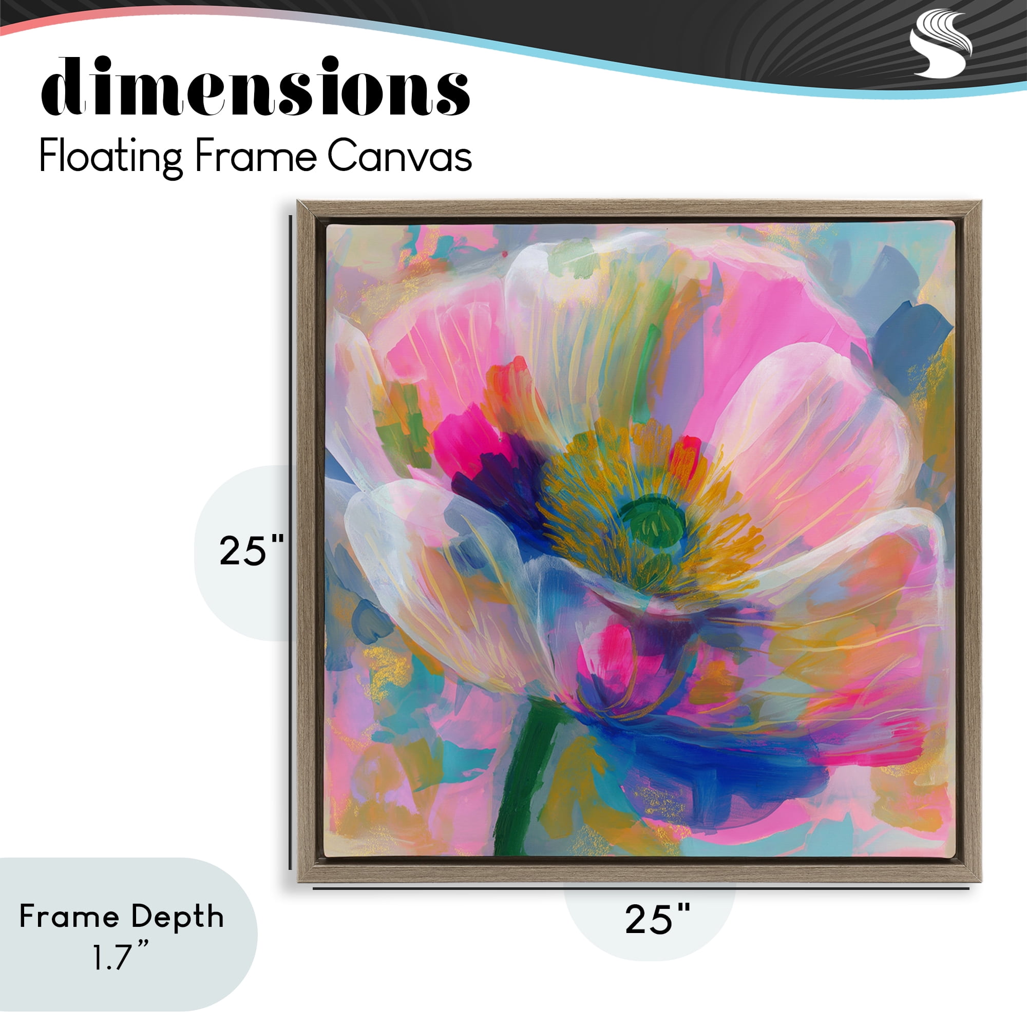 Stupell Industries Backlit Kaleidoscopic Poppy Brown Framed Floater Canvas Wall Art, design by Chromatic Storm Studio