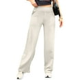 thumbnail image 2 of Yoga Pants Women Wide Leg Pants with Pockets High Waist Stretch Dress Casual Sweatpants White XL, 2 of 10
