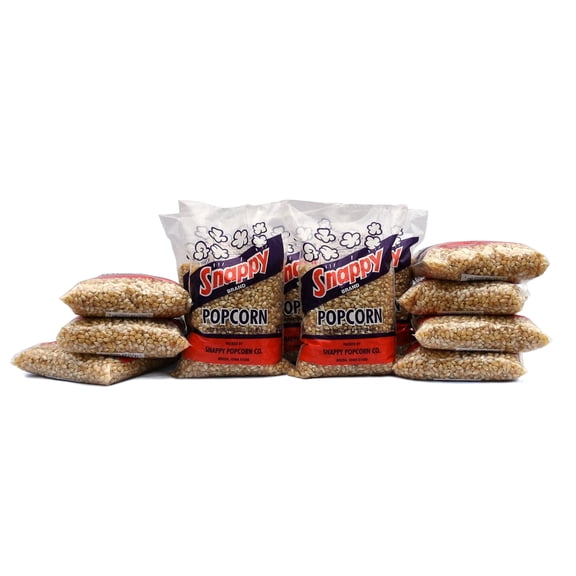 Snappy White Popcorn Kernels for Popping with Popcorn Machine, Air Popper or Stove Top, 2 lb Bags, 12 Pack