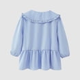 thumbnail image 4 of Summer Plus Size Cotton and Linen Tops for Women 2024 Fashion Long Sleeve Cotton and Linen New European And American Style Doll Neck Plaid Casual Loose Shirt, 4 of 5