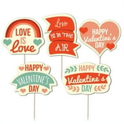 Valentines Cupcake Toppers Wendy Glitter Cardstock Set of 12 pcs