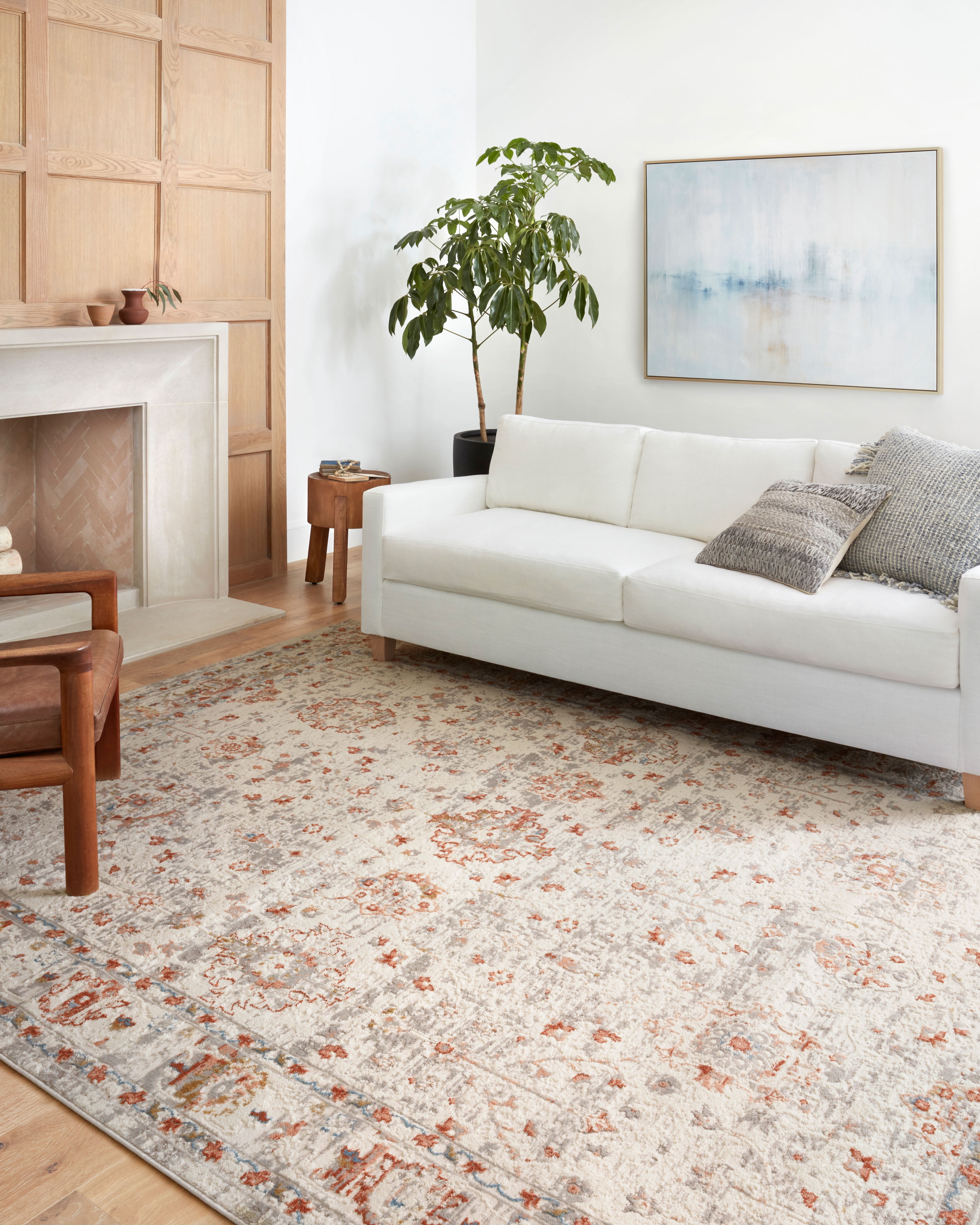 EST-01 Ivory / Rust - 18" x 18" Sample