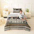 thumbnail image 4 of Manfei Vintage Camper Twin Comforter Sets,Rustic Farmhouse Cabin Bedding Set,Brown Green,Light Gray Reversible,2pcs,1 Comforter and 1 Pillowcase, 4 of 7