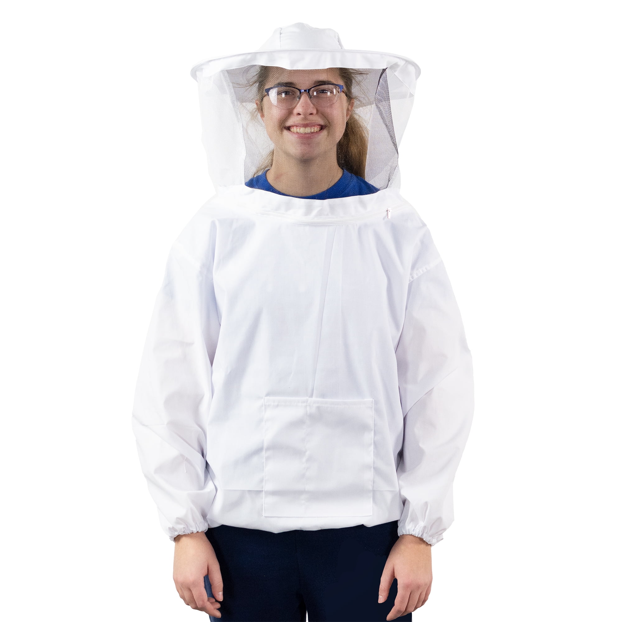 Professional Beekeeping Protective Suit Smock with Veil, Pull Over Jacket 