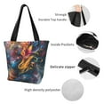 thumbnail image 4 of Fotbe Vibrant Rooster Painting Bolsa de Playa con Estampado, Bolsa de Hombro, Bolsa de Mano Espaciosa, Bolsa de Viaje Ligera, Bolsa de Compras Versátil, 4 of 6