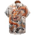 thumbnail image 3 of Camisa de Año Nuevo 2024 para hombre, camisas de manga corta con cuello de solapa a la moda, blusas y camisas con estampado 3D de dragón geniales, 3 of 5