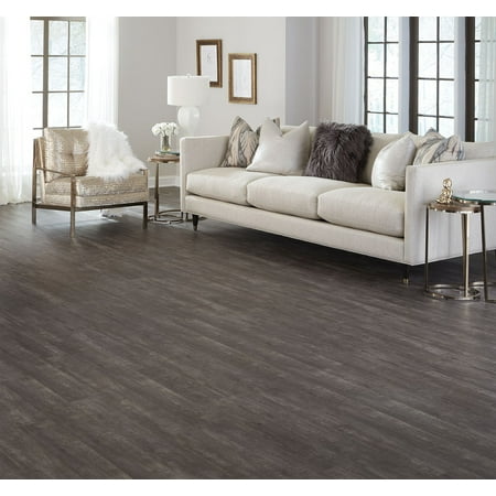 48' Round Plank Top - Graphite 4mm Thickness x 5.91 in. Width x 48 in. Length HDPC Embossed Vinyl Plank (19.69 sq. ft. / case)