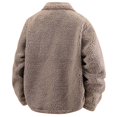 thumbnail image 4 of Wrtxtat Fuzzy Sherpa Jackets for Men Fashion Wool Full Button Outerwear with Pockets Relaxed Fit Collared Solid Color Coats Khaki XXL, 4 of 9