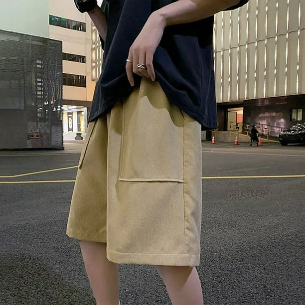 WILLBEST Conjunto de 2 Piezas de Pantalones Cortos Casuales de Verano para Hombre, Moda Playera, con Cremallera, de Manga Corta
