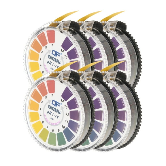 Uxcell 5m/Roll PH Test Paper Strips Roll, 6 Roll PH 0-14 Full Range Litmus PH Balance Acid Alkaline Testing