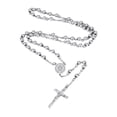 thumbnail image 1 of Collar con forma de rosario Supcare de acero inoxidable para hombre y mujer, 1 of 9