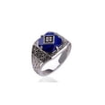thumbnail image 2 of Unisex Alloy Ring With Gem Inlay Retro Geometric European American Design Travel Gift For Anniversary Wear Now, 2 of 3