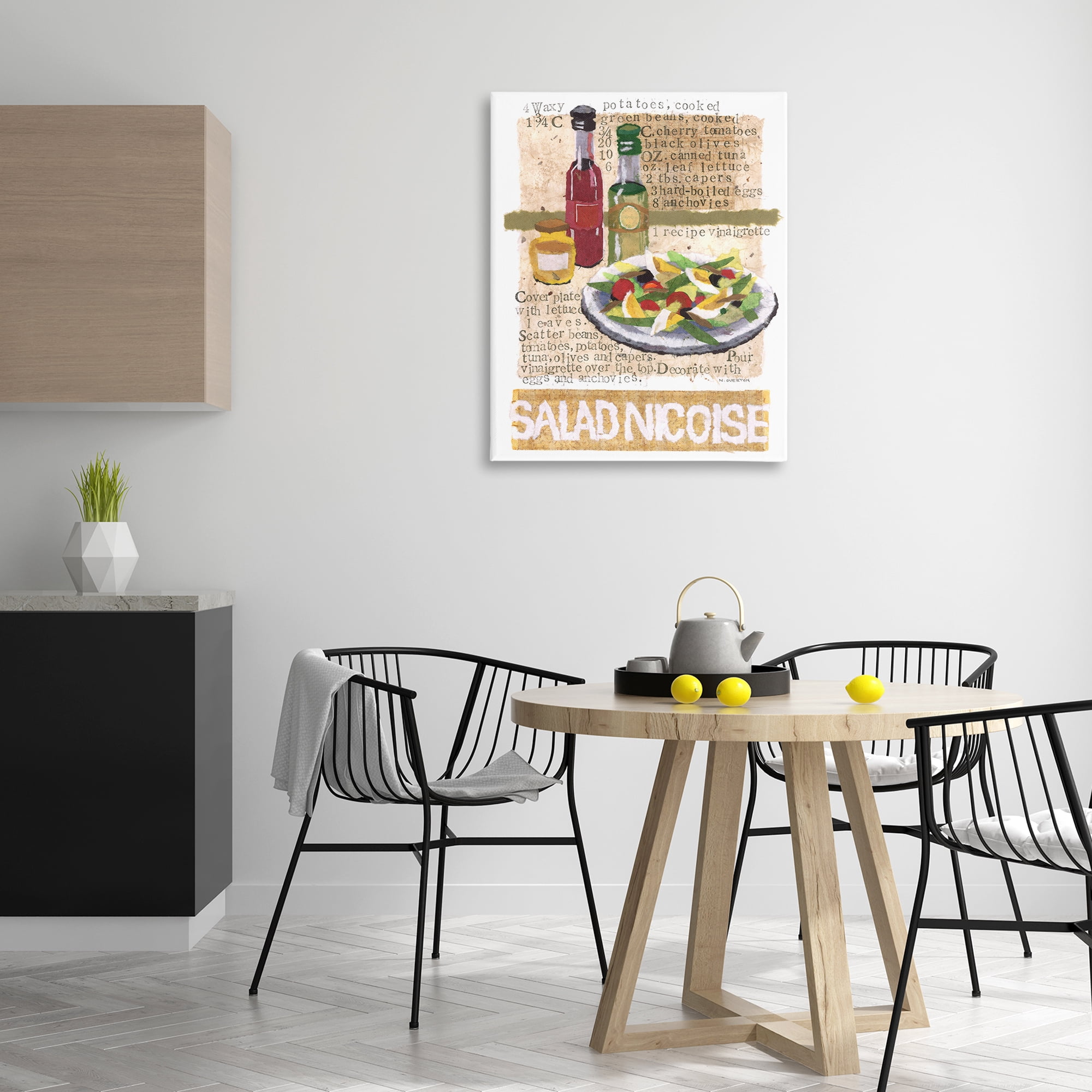 Stupell Industries Salad Nicoise Recipe Food & Beverage Painting Gallery Wrapped Canvas Art Print Wall Art, 30 x 40