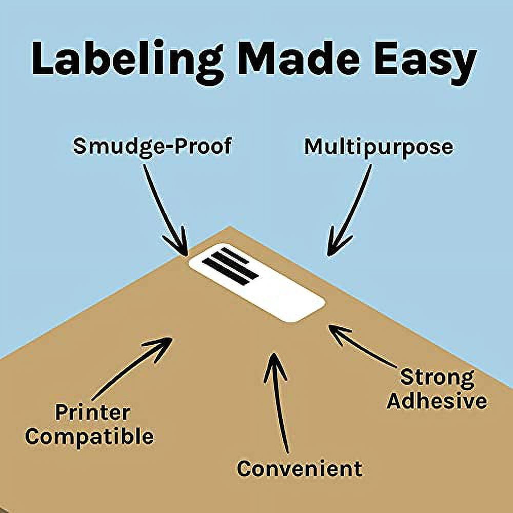 Premium Label Supply White Sticker Return Address Labels – 1.75” x .5" – Laser/Inkjet Compatible – (80 Labels/Sheet), 100 Sheets – 8000 Total Adhesive Labels