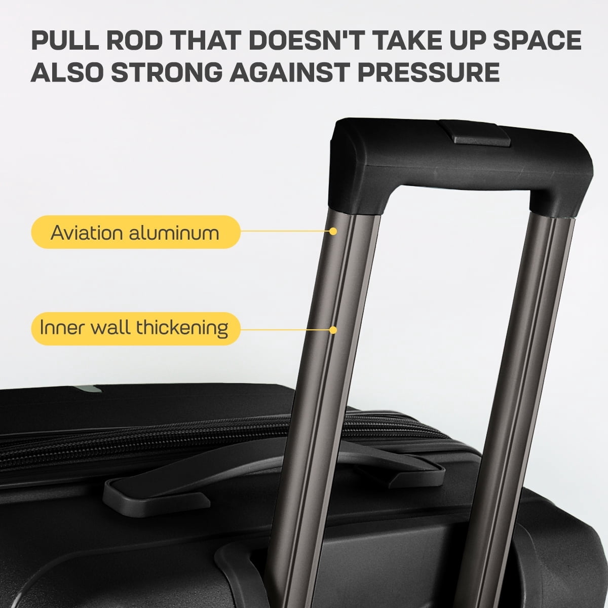 New York Xpress 3-Piece Hardside Luggage Set,20/26/30 Inch Expandable Spinner Suitcases w/TSA Lock, Black - DQ135