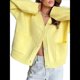 thumbnail image 3 of Cárdigan Grueso de Punto con Cuello en V y Bolsillos para Mujer Amarillo L, 3 of 10