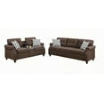thumbnail image 3 of Modern Simple Polyfiber 2pcs Sofa Set for Living Room - 85"x32"x36"H, Dark Coffee Color, 3 of 16