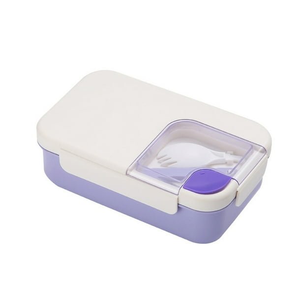 Yuarrent Fiambrera, compartimentos portátiles para la escuela, almacenamiento de sellado para microondas, contenedor de alimentos con cuchara, Mostrada Violeta Yuarrent HA064195-01