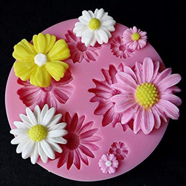 Lot De 7 Moules à Fleurs En Silicone Vpqnee - Pour Fondant, Pâte à Sucre, Chocolat, Argile Polymère - Déco Gâteaux Et Cupcakes