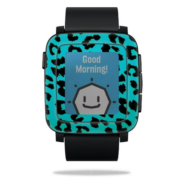 Troublesome Luscious Monica Skin Decal Wrap Compatible With Pebble Time Smart Watch cover Sticker  Design Teal Leopard - Walmart.com