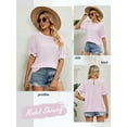 thumbnail image 4 of ZXSXSY Women Floral Print Crew Neck Ruffle Short Sleeve Blouse, 4 of 6