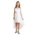 thumbnail image 3 of vastwit Flower Girl High Low Dress Sleeveless Sparkle Sequins Chiffon Party Wedding Bridesmaid Dress Silver 14, 3 of 7