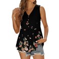 thumbnail image 1 of Blusa sin mangas con cuello en V y botones para mujer Fridja  nalpqowj29554, 1 of 5