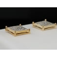 thumbnail image 4 of Diamond Flat Square Earrings .925 Sterling Silver Round Pave Studs 0.25 Ct., 4 of 6